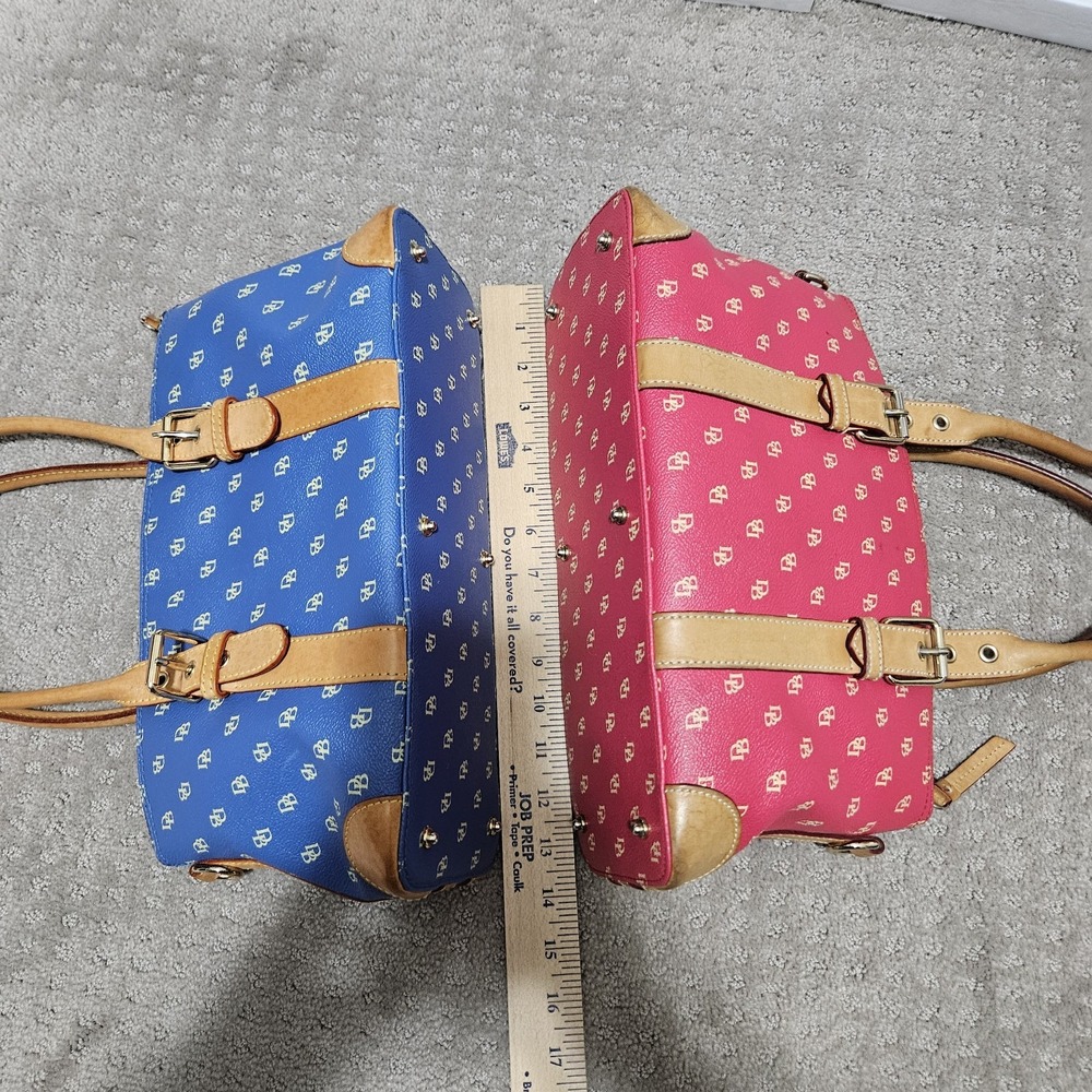 Dooney & Bourke Pink Monogram Logo Domed Satchel Handbag Double Handle Purse - Picture 15 of 16